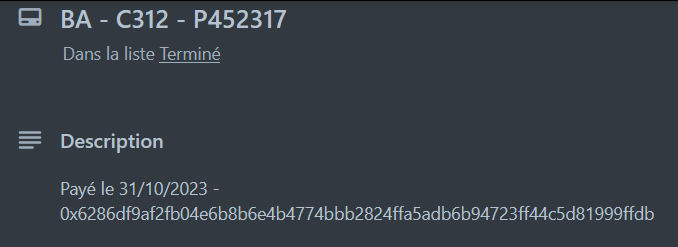 La carte BA - C312 - P452317 possède une information supplémentaire : 0x6286df9af2fb04e6b8b6e4b4774bbb2824ffa5adb6b94723ff44c5d81999ffdb
