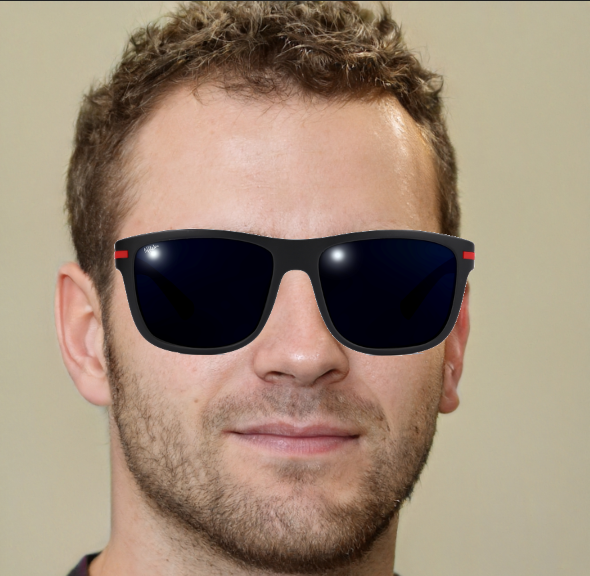 Une image de Joe Lier avec un photomontage de lunette